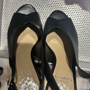 Vince Camuto Black Peep Toe Heels